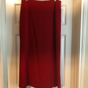 Genny/Prada Red Silk Skirt With Slit 48/12